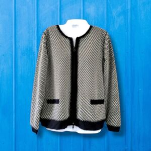 Lynn Ritchie Silver | NWOT Cute Black/White Polka Dot Zip Up Jacket